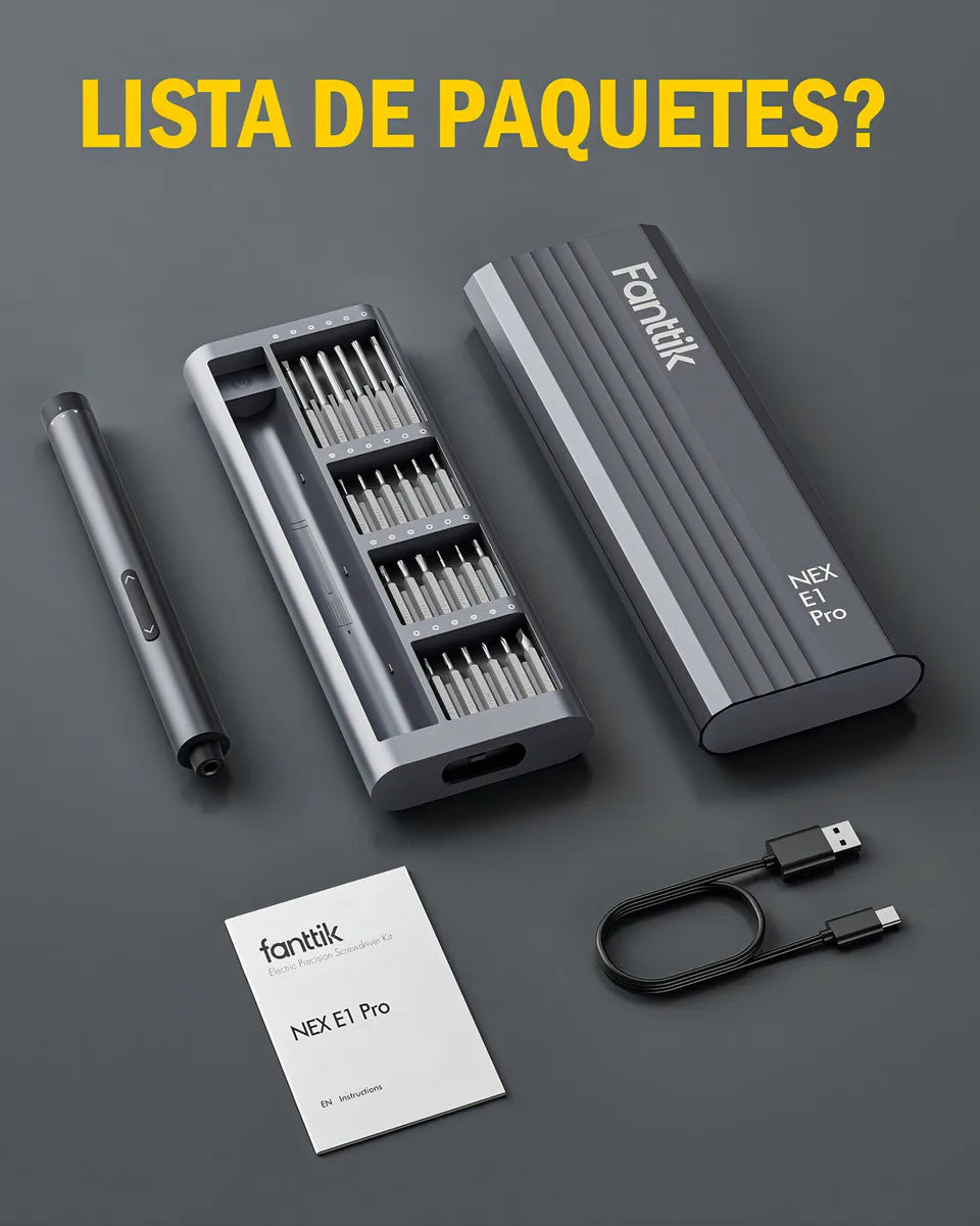 Fanttik E1 Pro Mini Destornillador Eléctrico 3.7 V 24 Puntas Color Gris