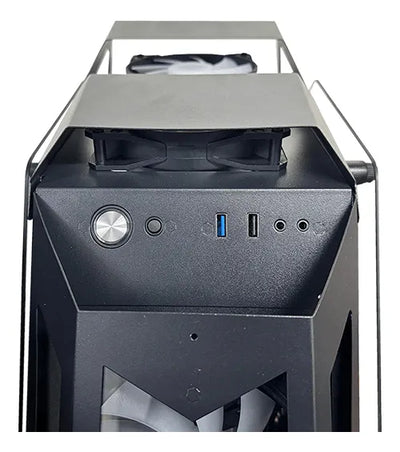 Gabinete Chasis Pc Gamer Tridimensional Rgb Negro + 6 Cooler