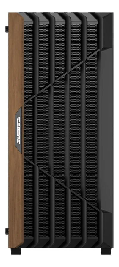 Gabinete Gamer Iceberg Wood Core 6 Ventiladores Argb Negro