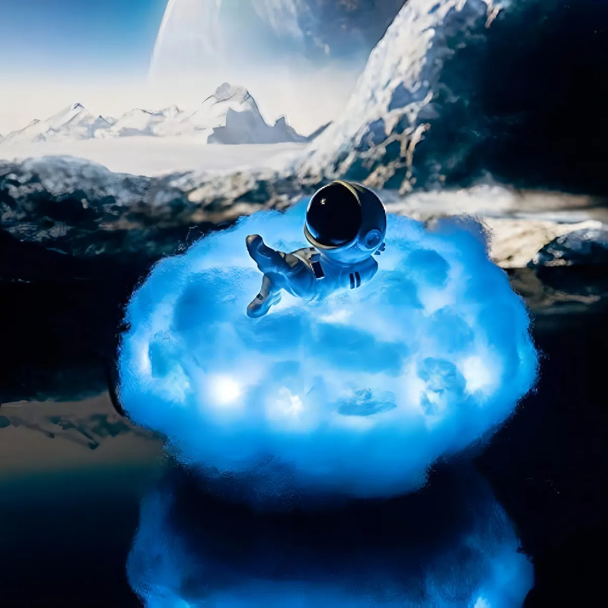 Lámpara Led De Astronauta Con Nubes Coloridas - Lámpara Led