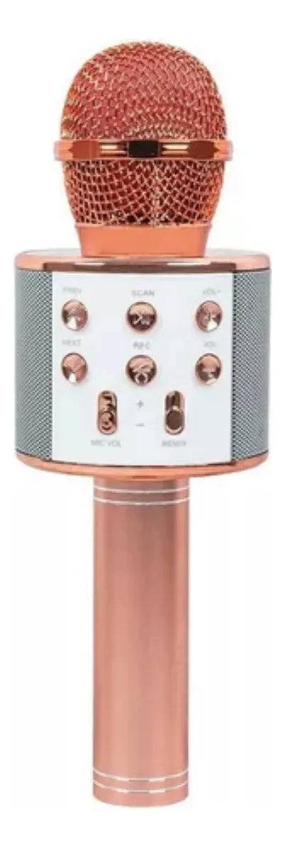 Microfono Karaoke Bluetooth -altavoz Ws 858 Color Rosa Chicle