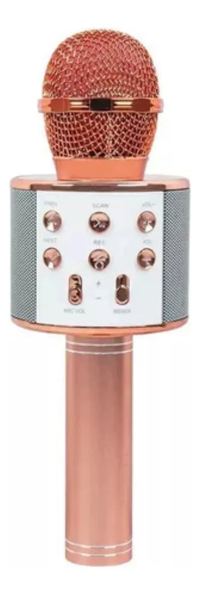 Microfono Karaoke Bluetooth -altavoz Ws 858 Color Rosa Chicle