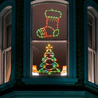 Luces Navideñas Para Ventanas, Set De 4 Luces Led Decorativa