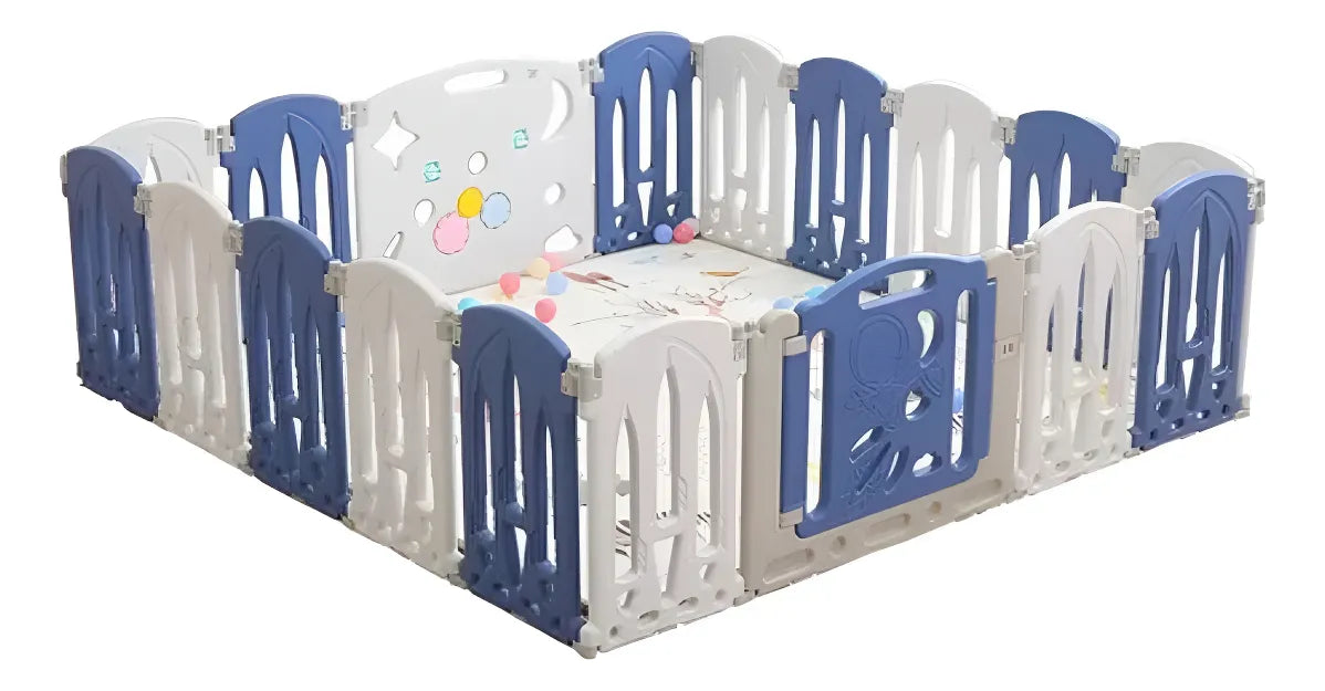 Corral Para Bebe Corralito De Juegos Plegable Infantil Color Azul