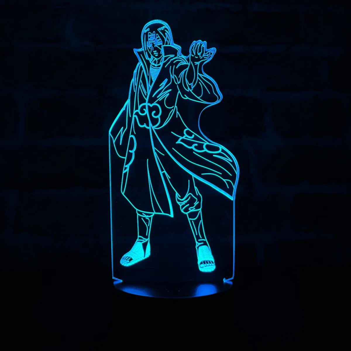 Lámpara Led Naruto Itachi Uchiha Decoración Regalo Holograma - Negra