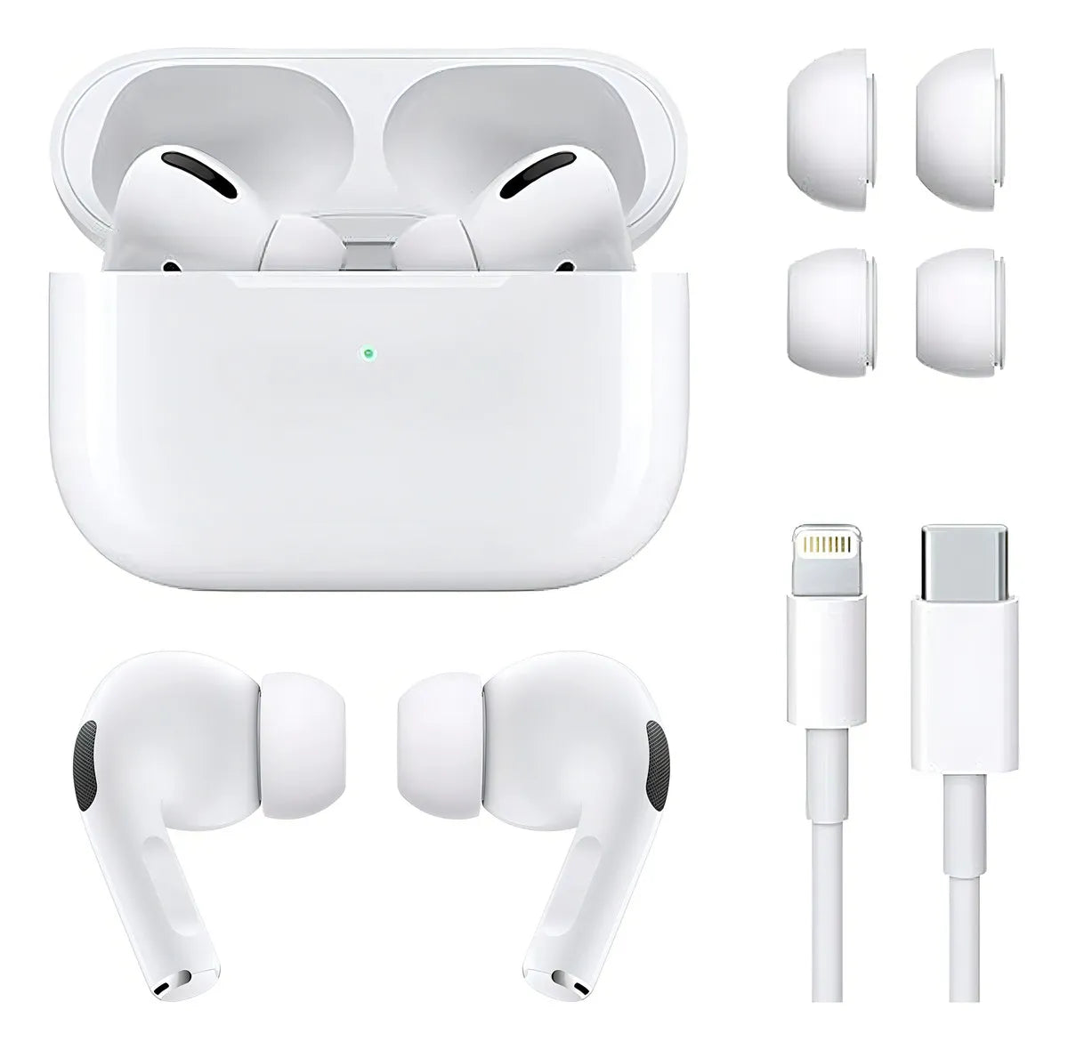 Audífonos Inalambricos Pro 2da Generacion Para iPhone Tactil Color Blanco Luz Blanco