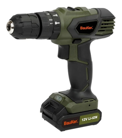 Taladro percutor atornillador inalámbrico de 10mm Bauker SD-GS1041 + accesorio 60Hz