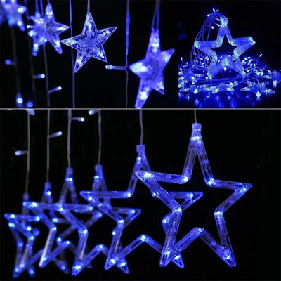 Extensión Luces Led Estrella Luz Decoración Navideña 3 Mts Azul