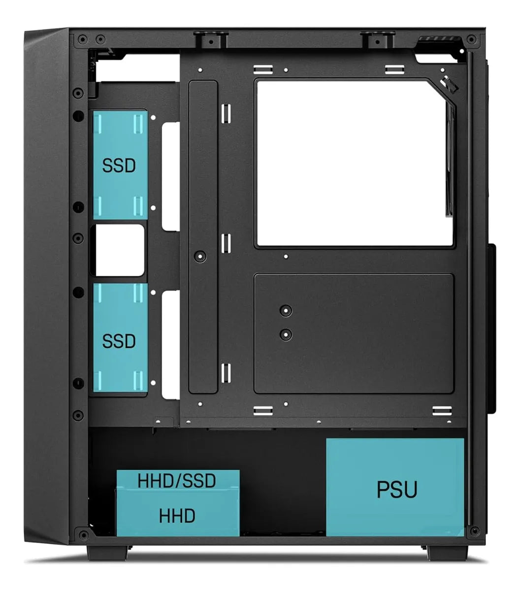 Caja Pc Darkrock Ec2 Atx, Vidrio Templado, 40 Gpus, Usb-c