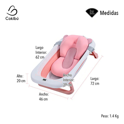 Tina Bañera Plegable Para Bebé Color Rosa Tina Bañera Plegable Para Bebé