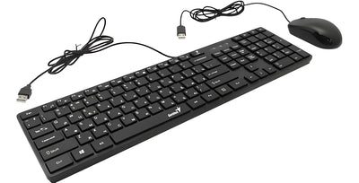 Kit Teclado Y Mouse Genius Slimstar C126 Usb Español Color Del Teclado Negro
