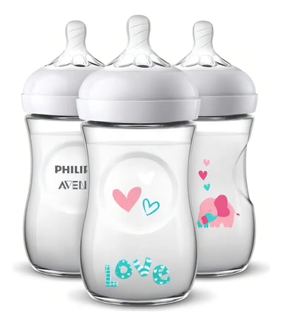 Set De 3 Biberones Elefantes Rosas Phiips Avent
