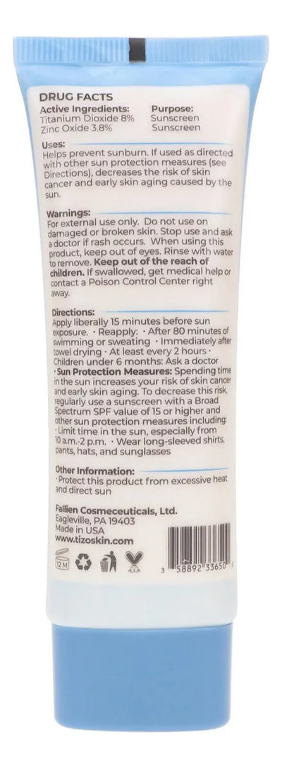 TIZO 3 Protector Solar Facial Mineral con Color SPF 40 Tinted – Acabado Matte para Pieles Grasas y Sensibles, 50gr