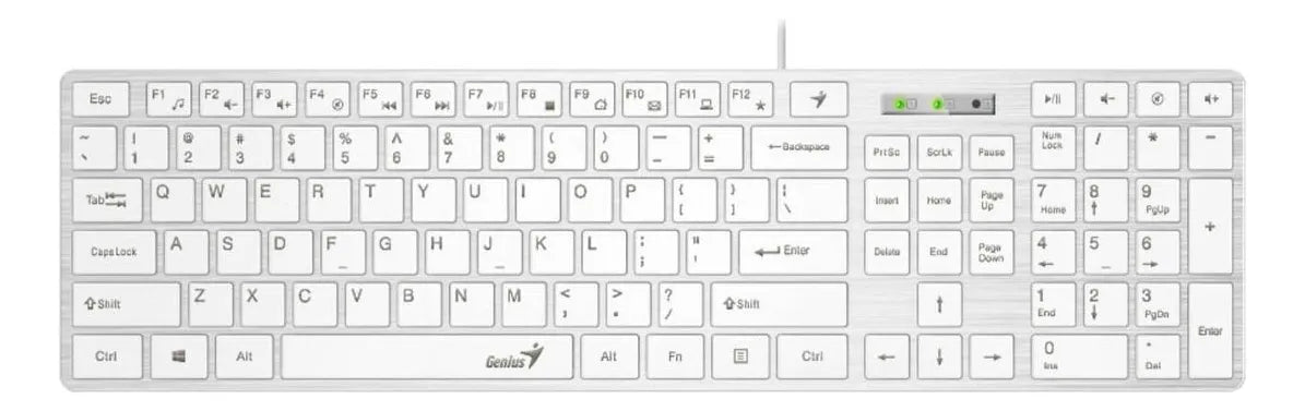 Teclado Genius SlimStar 126 QWERTY color blanco