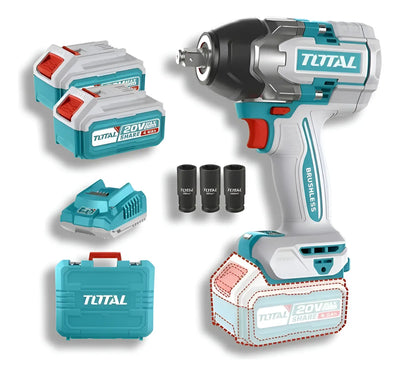 Pistola Llave De Impacto 1/2 850nm + 2 Bat + Cargador Total - Turquesa - 50 Hz/60 Hz
