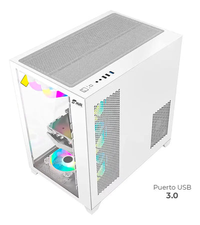 Chasis Gamer Jx119 Aurora 7 Fans Blanco Rgb