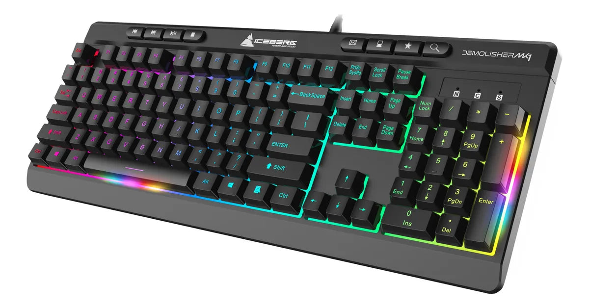 Combo Teclado Y Mouse Gamer Iceberg Demolisher Mk1 Rgb Mouse Negro Teclado Negro