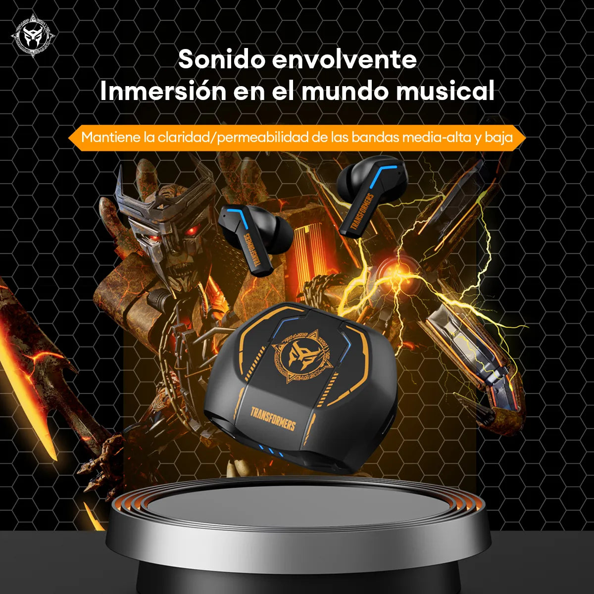 Audífonos Inalámbricos Para Juegos Transformer Tf-t06 Color Amarillo