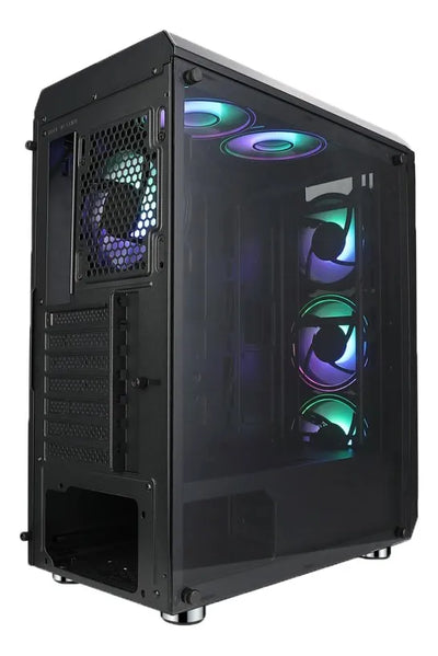 Chasis Caja Atx Gamer Iceberg Crystal G11 + 4 Fans Argb Negro