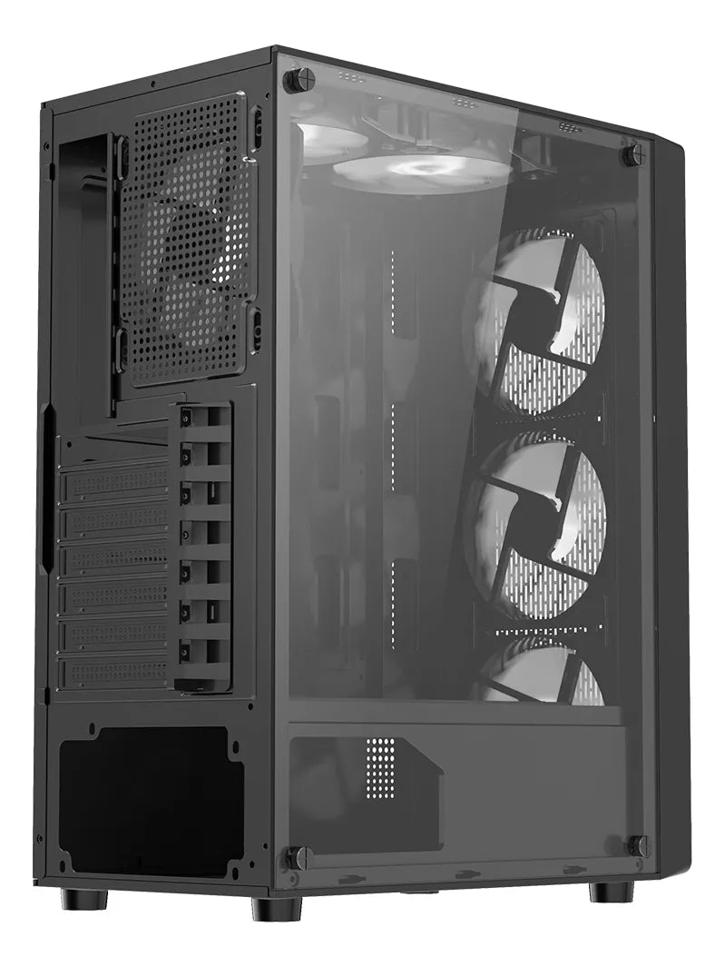 Gabinete Gamer Iceberg Flow C Dark Edition 6 Fans No Led Negro