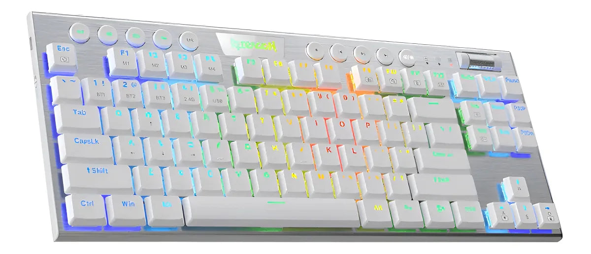 Teclado Mecanico Gamer Tkl Redragon Horus Blanco Switch Red