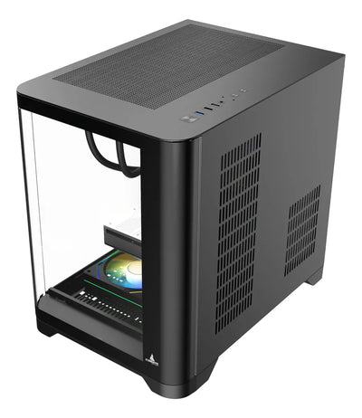 Chasis Gamer Iceberg Wave Negro M-atx 3 Ventiladores Argb