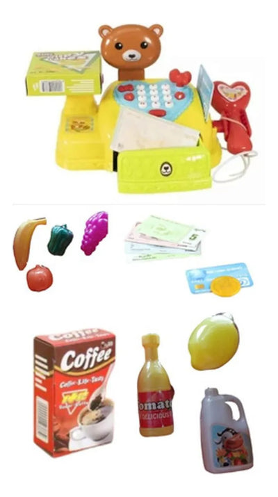 Caja Registradora Oso Infantil Con Accesorios Y Sonido