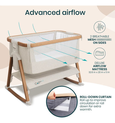 Cuna Y Cama De Noche Plegable Para Bebé Con Mecedora 0-6 Mes