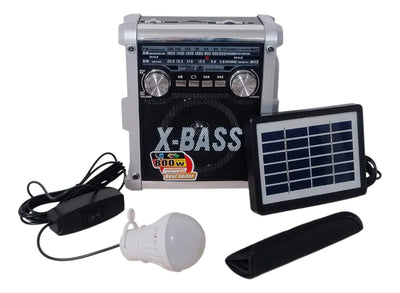Radio Recargable Panel Solar Am Fm Sw Bluetooth Linterna Led