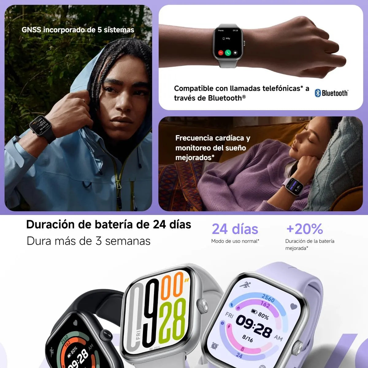 Xiaomi Redmi Watch 5, Smartwatch Llamadas Bluetooth 5atm Gnss, Gris Blanco Blanco Blanco
