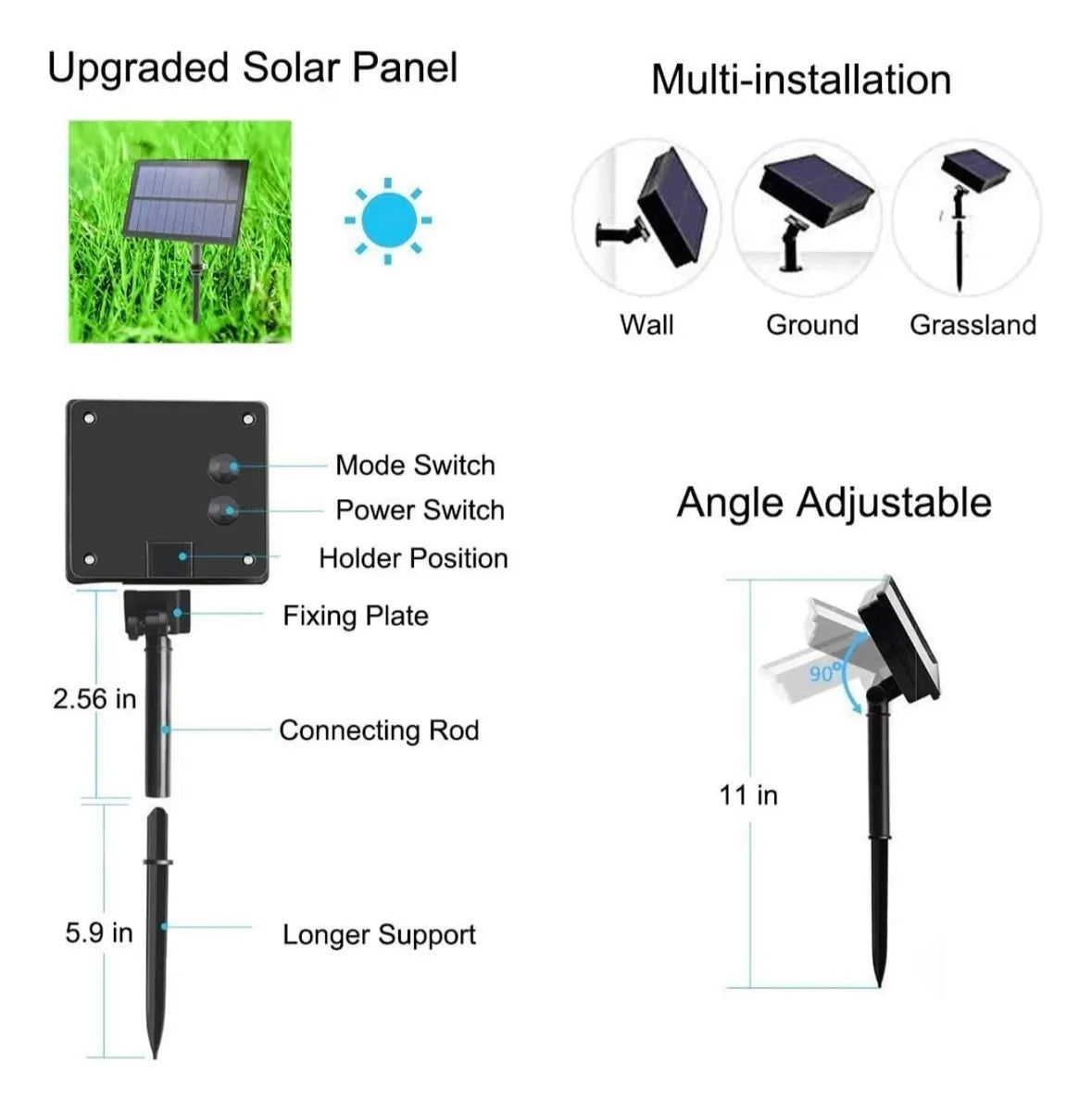 Luz Navideña Solar 100 Led 12mt Recargable Cálida Secuencias Cálido
