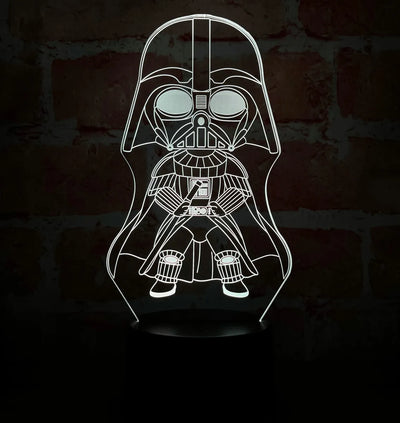 Lámpara De Noche 3d Darth Vader Star Wars Holograma Regalo - Negro
