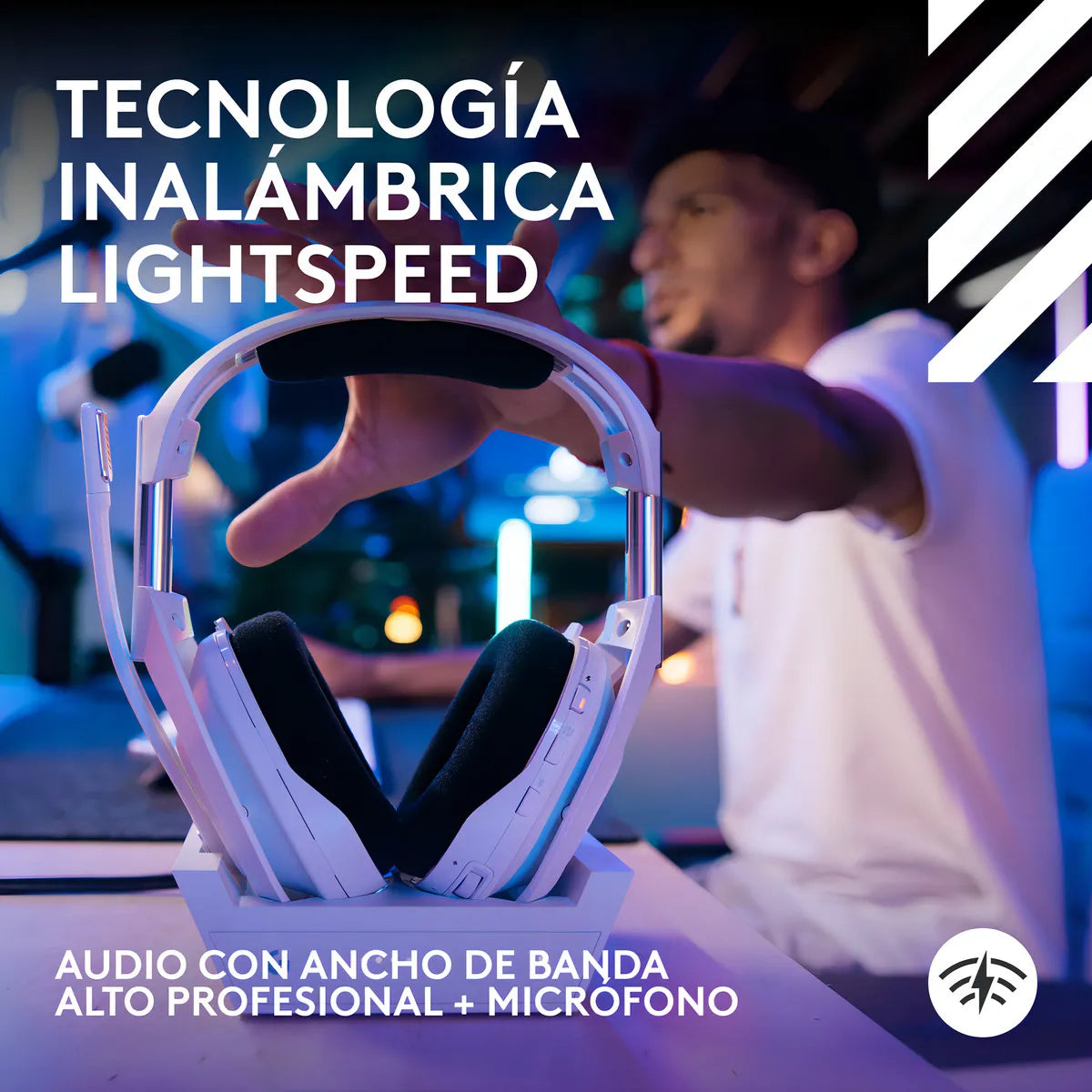 Audifono Gamer Astro A50 X Lightspeed Wireless con base White Color Blanco