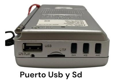 Radio Portátil Nanotec Am/fm/sw Recargable Bluetooth