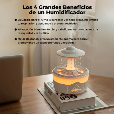 Humidificador Difusor Lluvia Con Control Remoto 350 Ml - Blanco