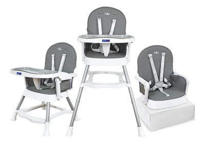 Silla Comedor Bebe 3 En 1 Lyra Happy Baby Color Gris Gris