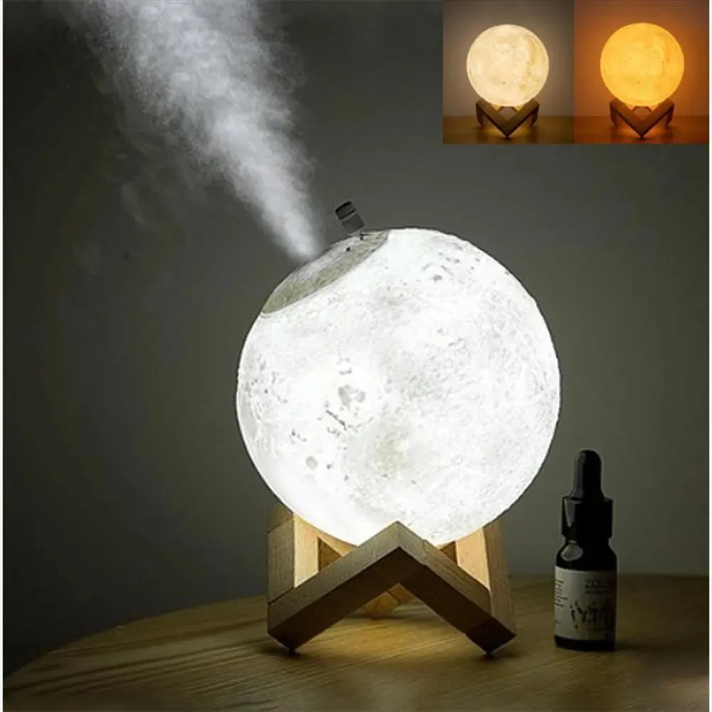 Humificador Difusor Aroma Lámpara Luna Luces Led Eléctrico - Segun Disponibilidad