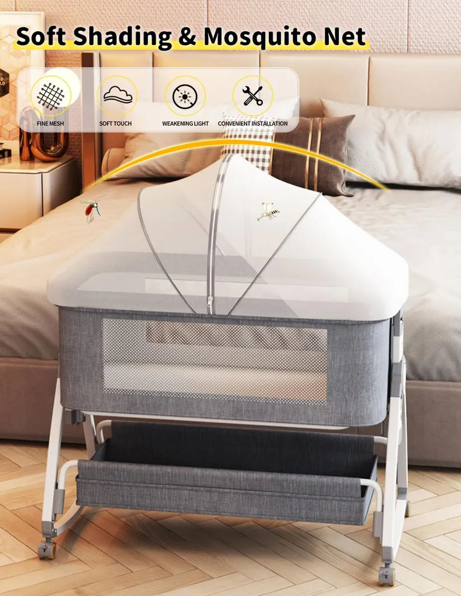 Moisés Portátil 4 En 1 Con Ruedas Y Mosquitero Para Bebé