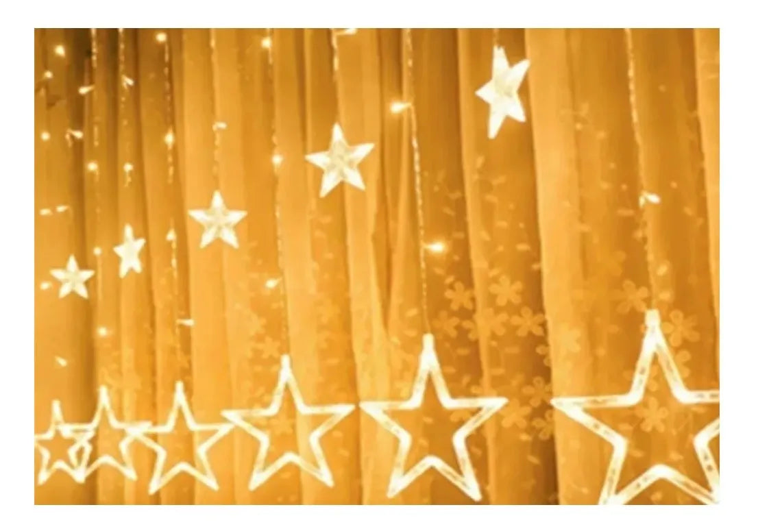 Instalación Punta De Estrellas Cortina Luces Led Navideña 6m