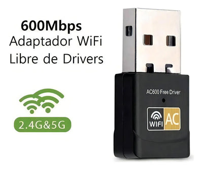 Adaptador Wifi Usb Ac Doble Banda Dual 2.4 Y 5 Ghz + Rapido