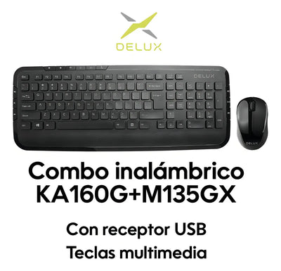 Combo Delux Teclado Slim Multimedia + Mouse + Pad Mouse S Mouse Negro Teclado Negro