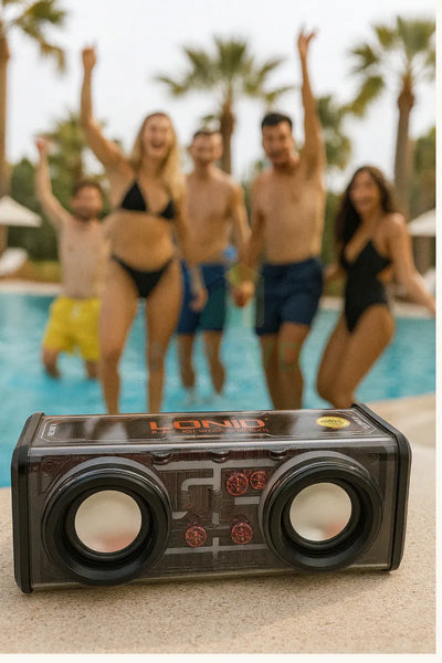 Bocina Portátil Ligero Bluetooth Tws Altavoz Inalámbrico Recargable Parlante Ldnio Luces Led Rgb Sonido Estéreo Graves Potentes Reproductor Música Negro Compacto Duradero