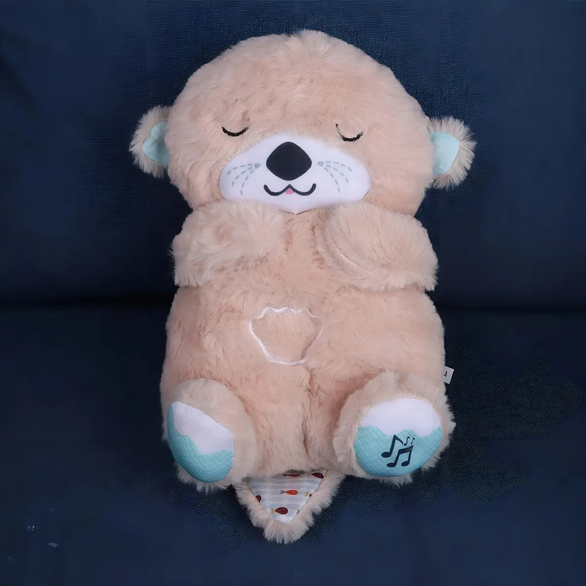 Peluche Realista Nutria Bebe Estimulacion Sensorial Sonido, Color Beige