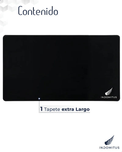Mousepads Gamer Tapete Escritorio Extra Grande Alfombrilla de Ratón para Oficina Juegos Base Antideslizante Impermeable Keyboard Pad Color Negro Indomitus