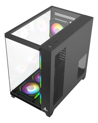 Chasis Gabinete Gamer Crystal Cube Xl Negro X7 Fan Argb