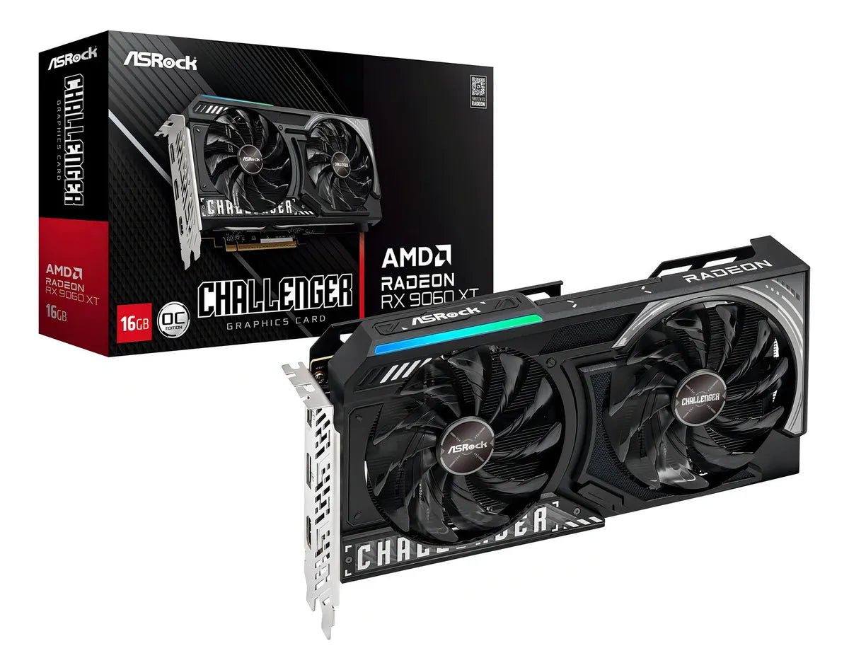 Tarjeta De Video Amd Asrock Challenger Oc Edition Radeon Rx 90 Series Rx 9060 Xt Rx9060xt-cl-16go Doble Fan 16 Gb Gddr6