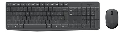 Combo Teclado Y Mouse Logitech Mk235 Inalámbrico Negro Negro Pizarra