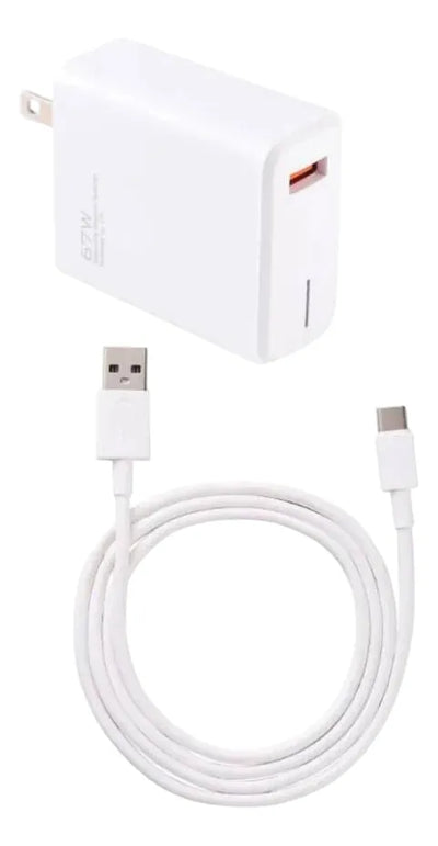 Cargador Celular Tipo C 67w Cable Carga Rápida Usb Teléfono