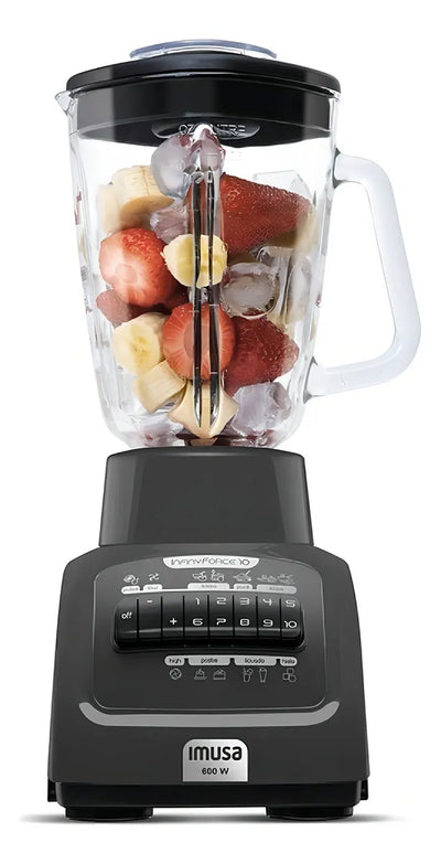 Licuadora Imusa Infiny Force 10, 1.75l, Vidrio, 600w Color Gris