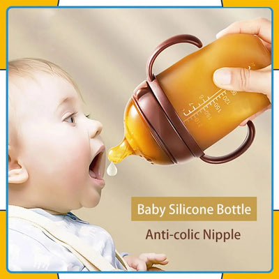 Tetero Biberon Silicona Simulador Pecho Bebes 150ml Caqui 150 Ml